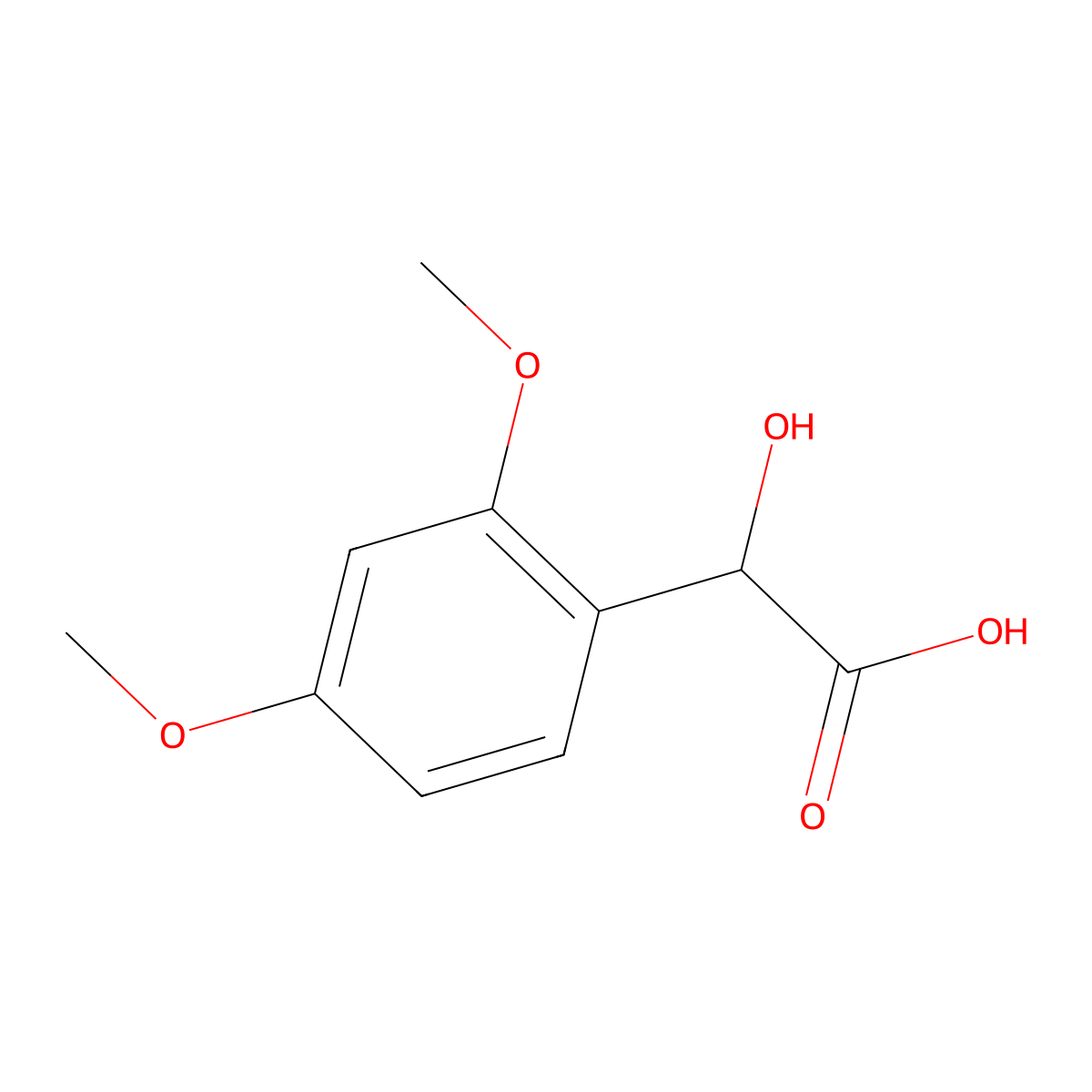 2-(2,4-Dimethoxyphenyl)-2-hydroxyacetic acid molecular structure, CAS 6592-14-9