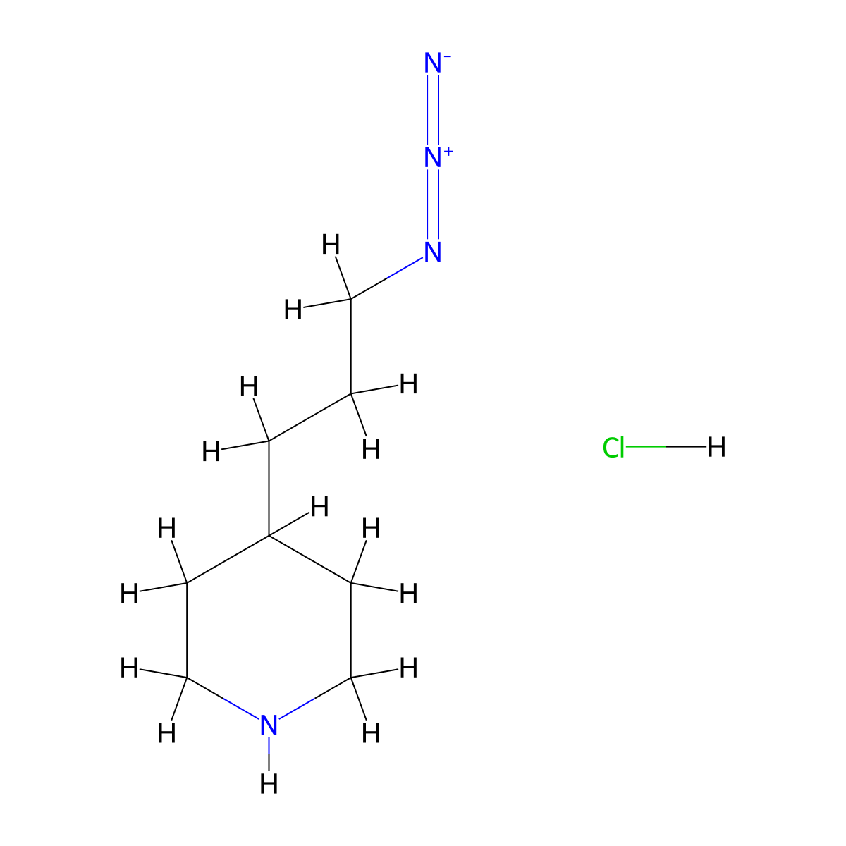 4-(3-Azidopropyl)-piperidine HCl molecular structure, CAS 65920-53-8