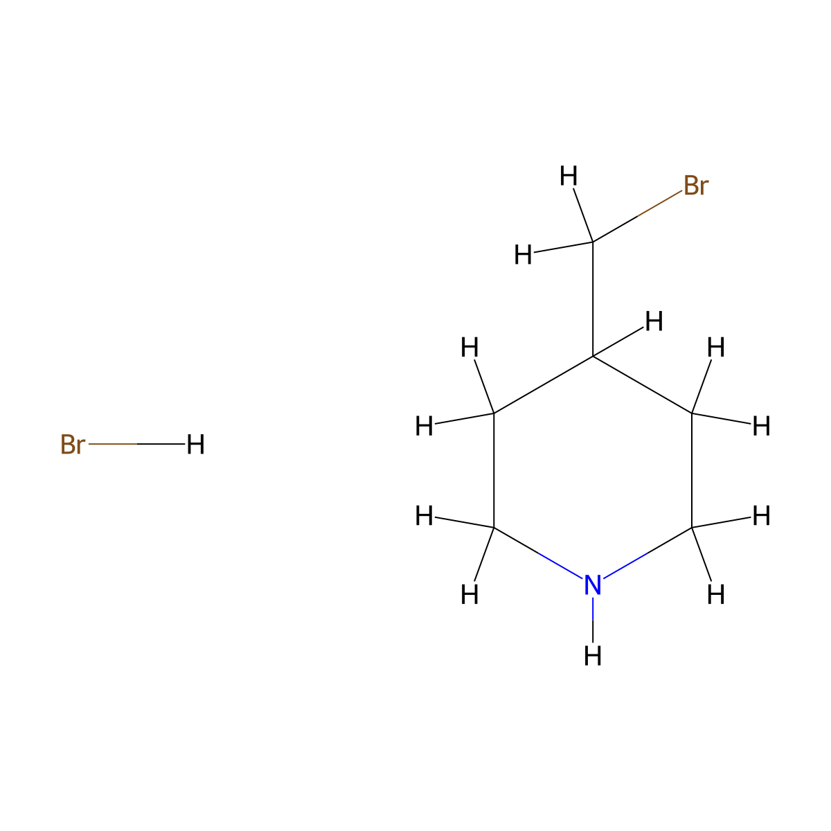 4-(Bromomethyl)piperidine hydrobromide molecular structure, CAS 65920-56-1