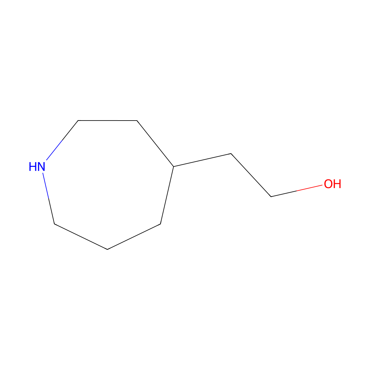 2-(Azepan-4-yl)ethan-1-ol molecular structure, CAS 65920-72-1