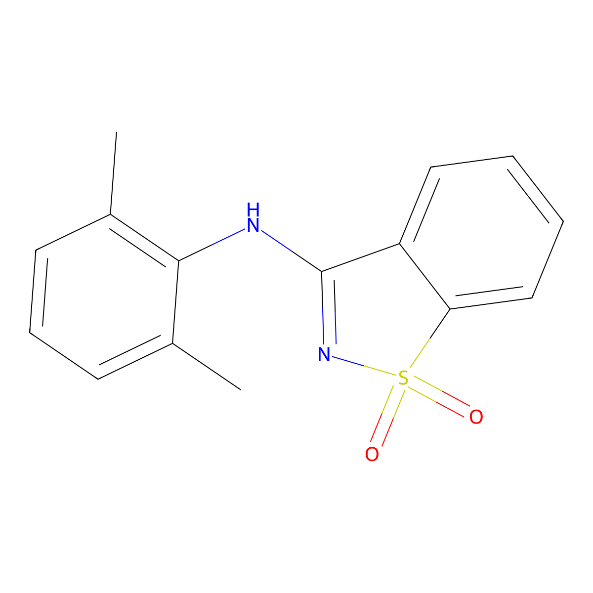 N-(2,6-dimethylphenyl)-1,1-dioxo-1,2-benzothiazol-3-amine molecular structure, CAS 65923-05-9
