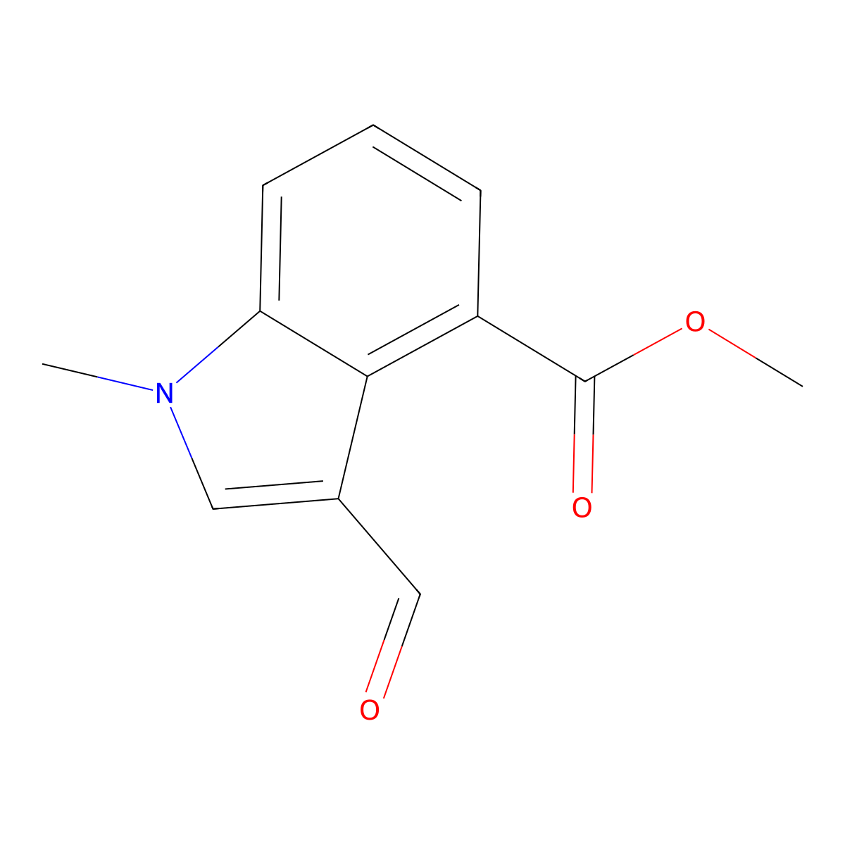 methyl 3-formyl-1-methyl-1H-indole-4-carboxylate molecular structure, CAS 65923-20-8