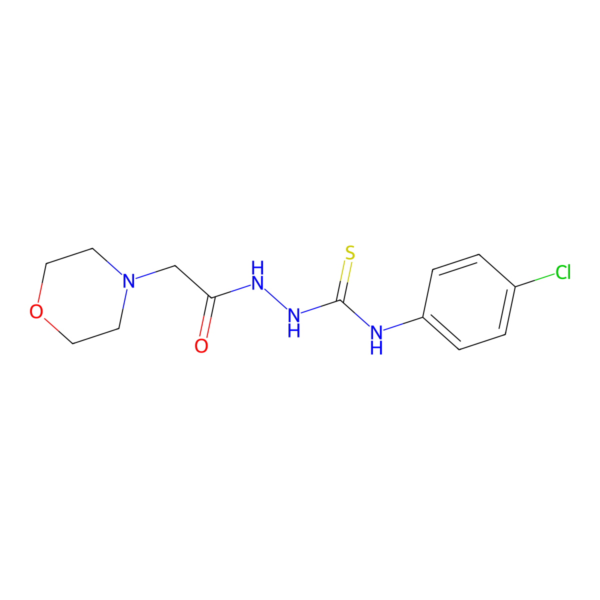 1-(4-Chlorophenyl)-3-[(2-morpholin-4-ylacetyl)amino]thiourea molecular structure, CAS 65924-76-7