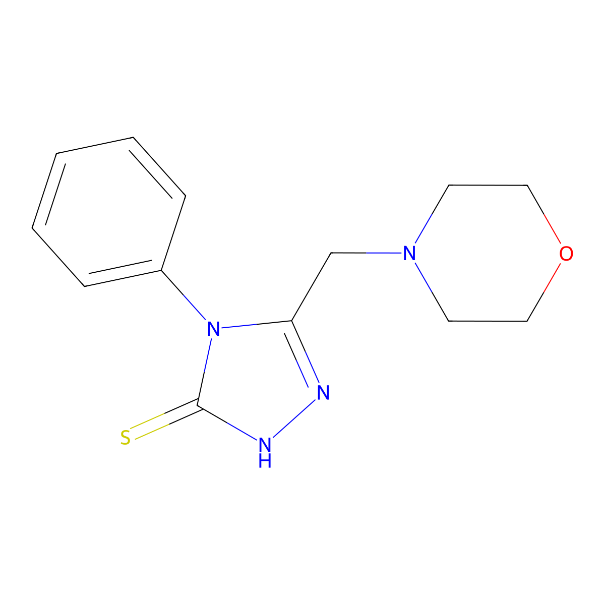 5-(morpholin-4-ylmethyl)-4-phenyl-4H-1,2,4-triazole-3-thiol molecular structure, CAS 65924-85-8