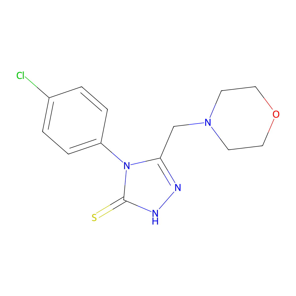 4-(4-chlorophenyl)-5-(morpholin-4-ylmethyl)-4H-1,2,4-triazole-3-thiol molecular structure, CAS 65924-86-9