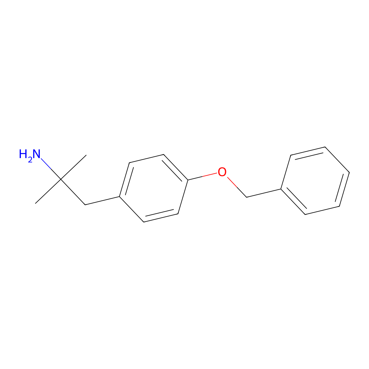1-[4-(Benzyloxy)phenyl]-2-methylpropan-2-amine molecular structure, CAS 65933-35-9