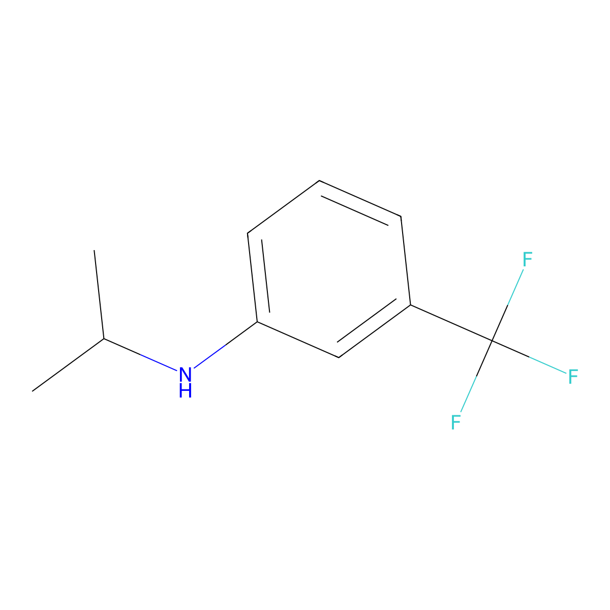 N-(propan-2-yl)-3-(trifluoromethyl)aniline molecular structure, CAS 65934-71-6