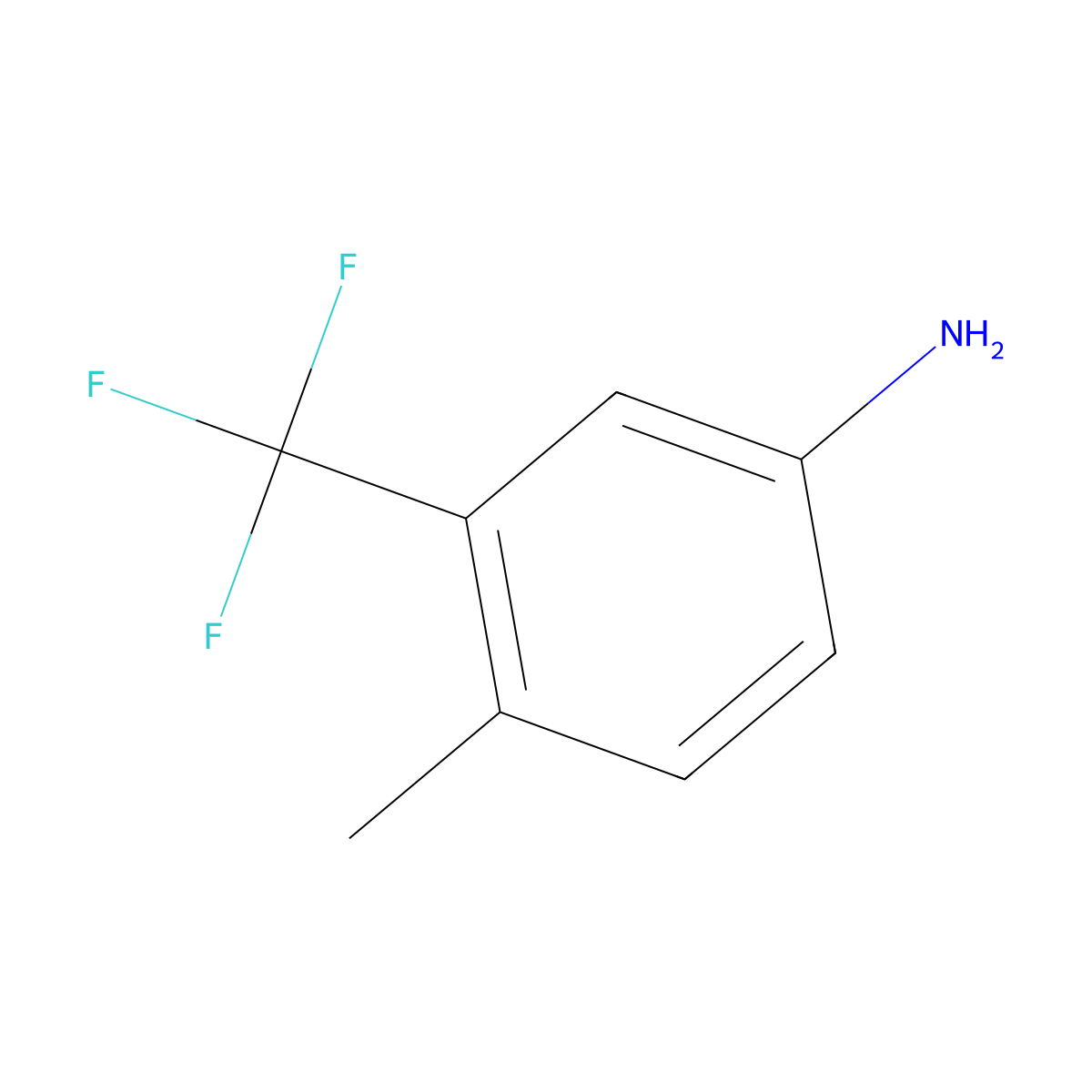 4-Methyl-3-(trifluoromethyl)aniline molecular structure, CAS 65934-74-9