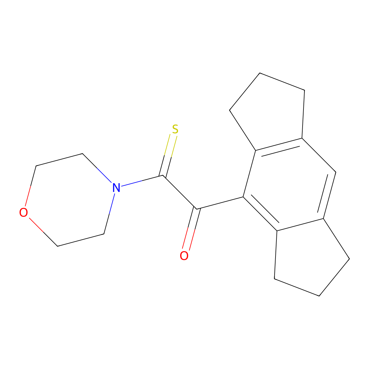 Morpholine, 4-(2-(1,2,3,5,6,7-hexahydro-S-indacen-4-yl)-2-oxo-1-thioxoethyl)- molecular structure, CAS 65935-72-0