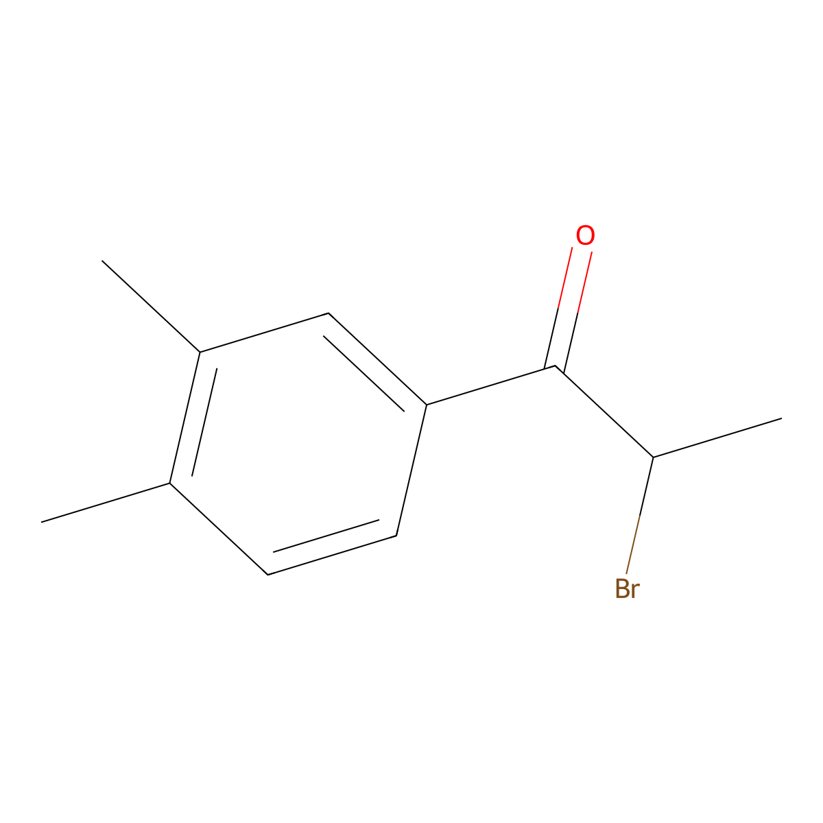 2-Bromo-1-(3,4-dimethylphenyl)propan-1-one molecular structure, CAS 65937-01-1