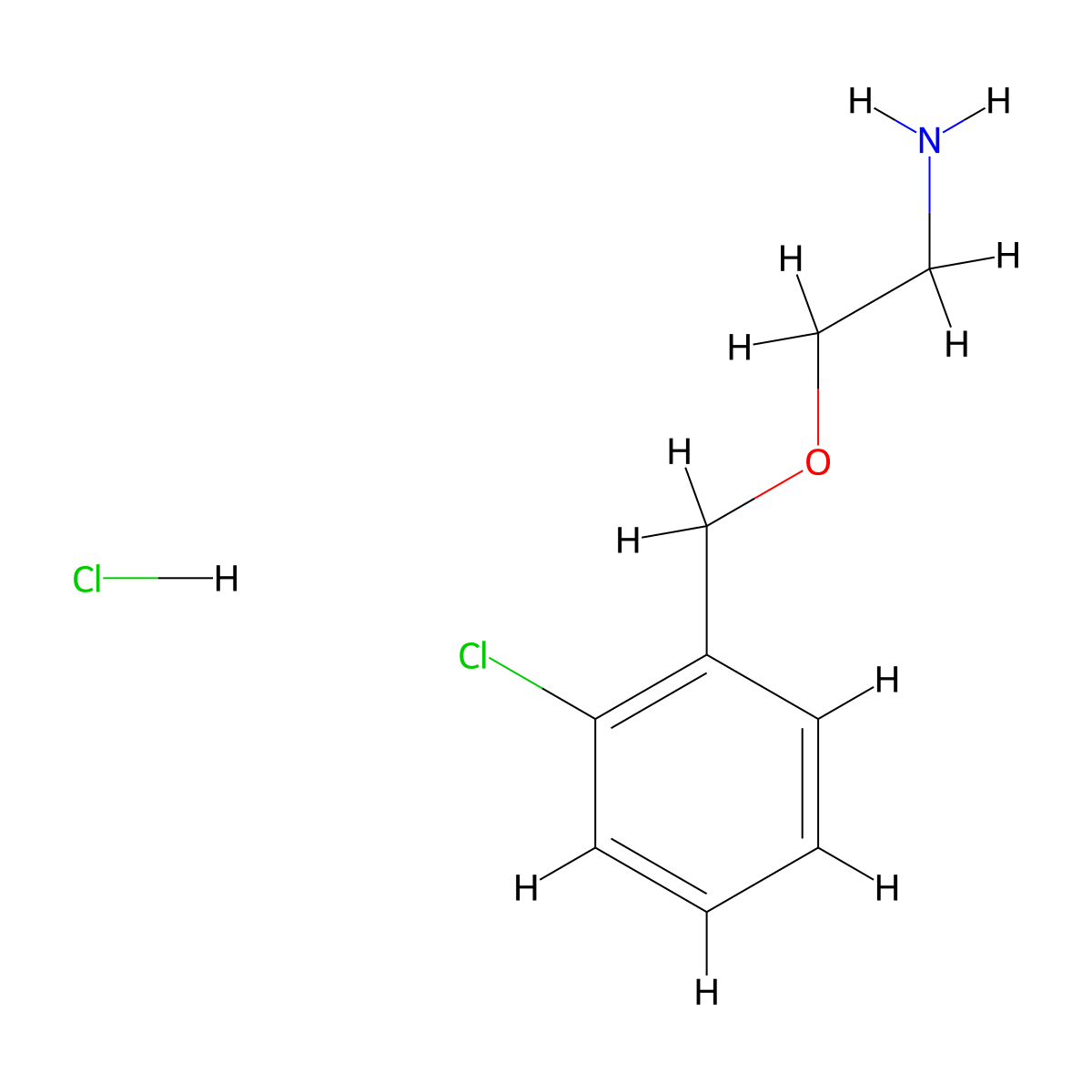 2-[(2-Chlorophenyl)methoxy]ethan-1-amine hydrochloride molecular structure, CAS 6594-67-8