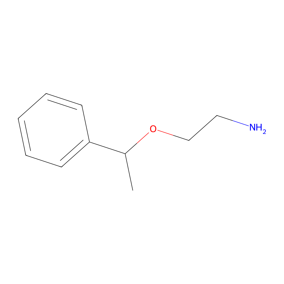 2-(1-Phenylethoxy)ethan-1-amine molecular structure, CAS 6594-73-6