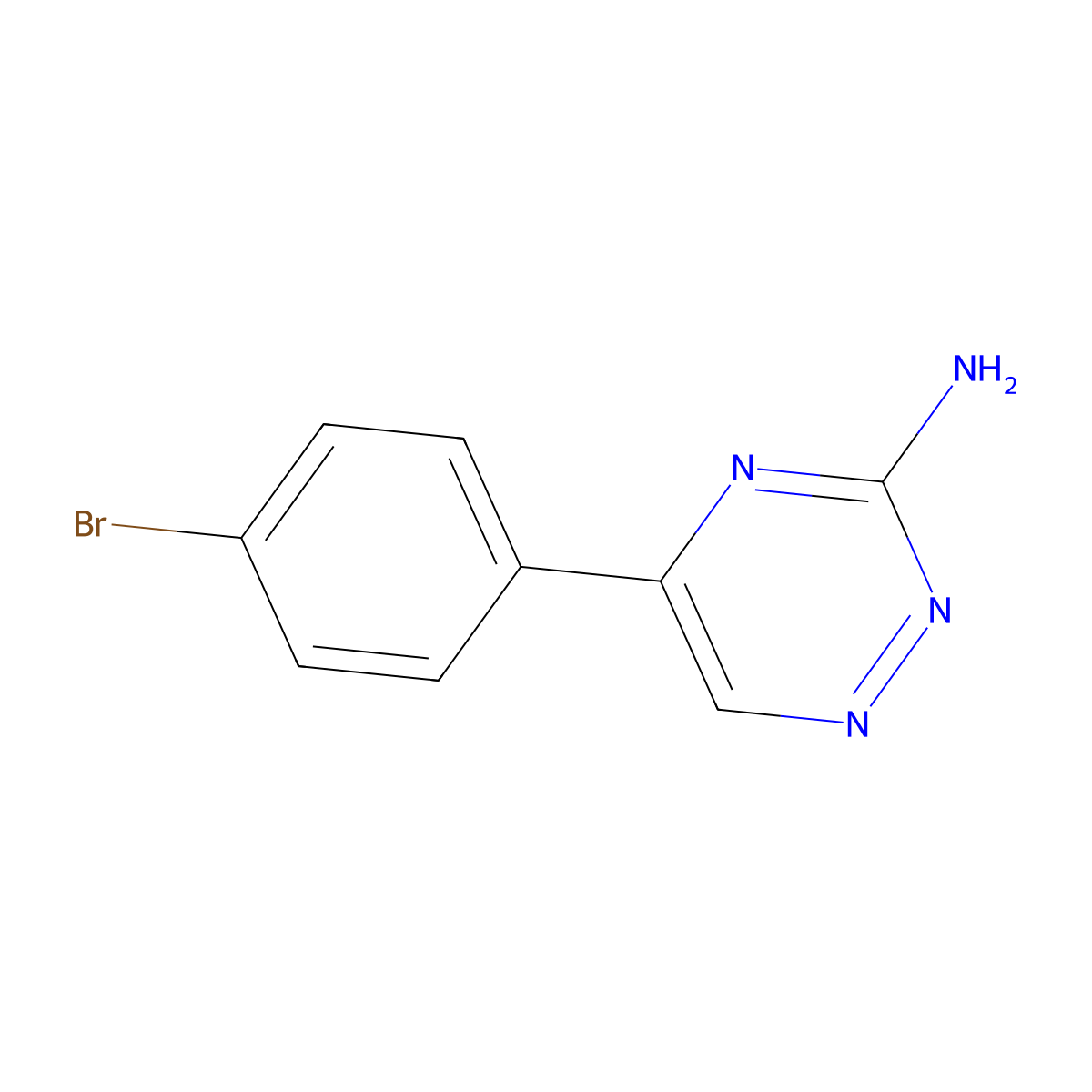 5-(4-Bromophenyl)-1,2,4-triazin-3-amine molecular structure, CAS 65943-30-8