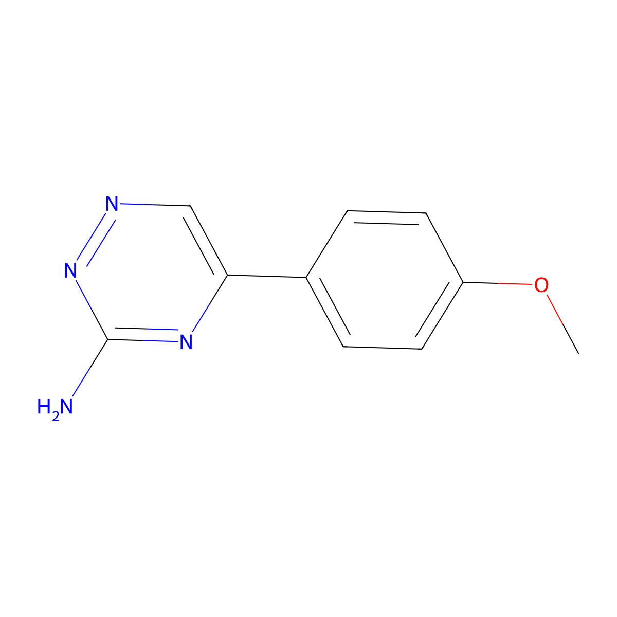 5-(4-Methoxyphenyl)-1,2,4-triazin-3-amine molecular structure, CAS 65943-31-9