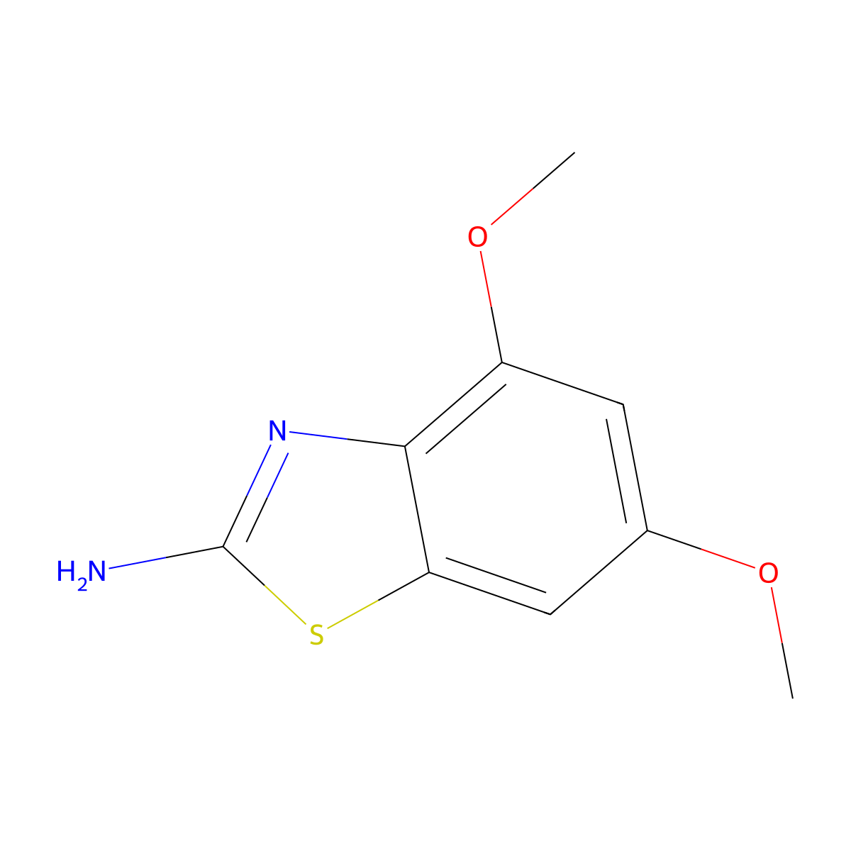 4,6-Dimethoxy-1,3-benzothiazol-2-amine molecular structure, CAS 65948-18-7
