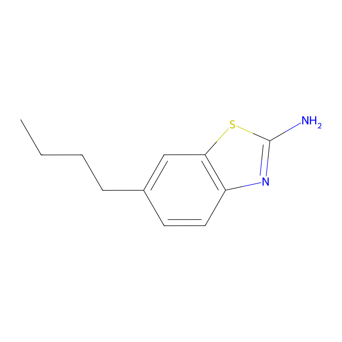 6-Butyl-benzothiazol-2-ylamine molecular structure, CAS 65948-20-1
