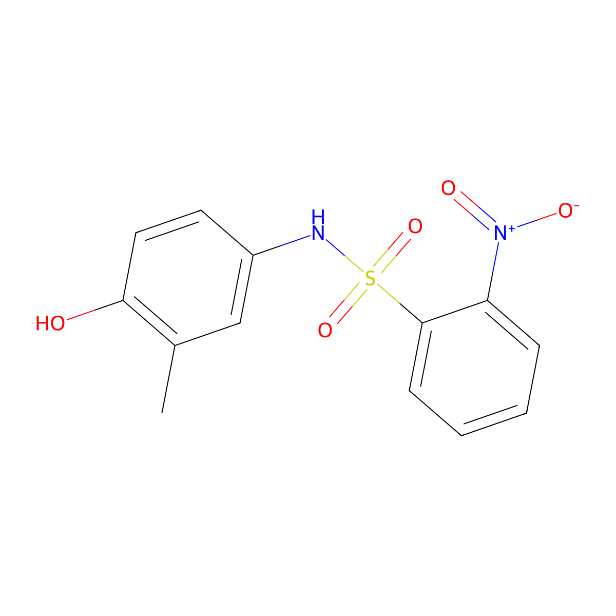 n-(4-Hydroxy-3-methylphenyl)-2-nitrobenzenesulfonamide molecular structure, CAS 6595-37-5