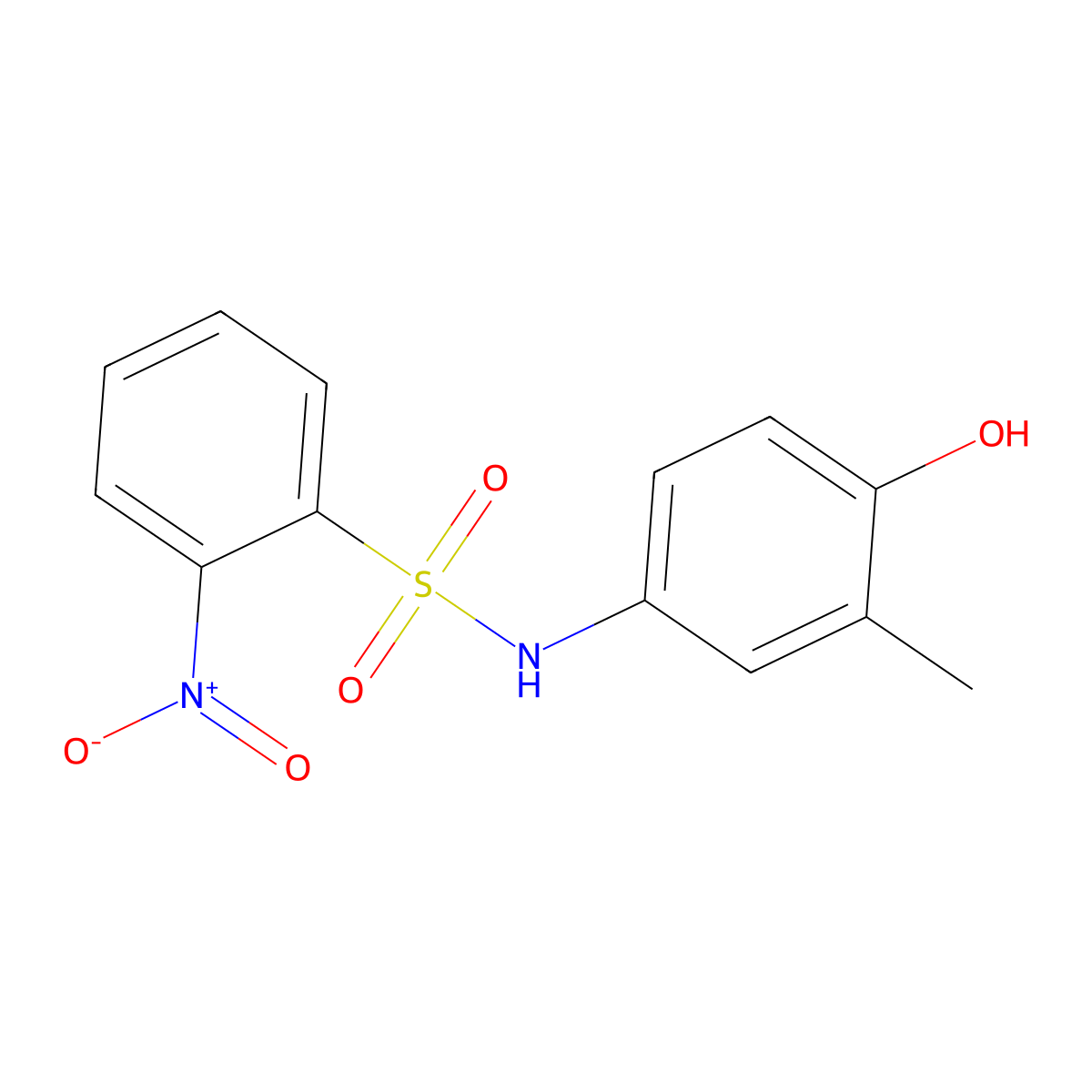 n-(4-Hydroxy-3-methylphenyl)-2-nitrobenzenesulfonamide molecular structure, CAS 6595-37-5