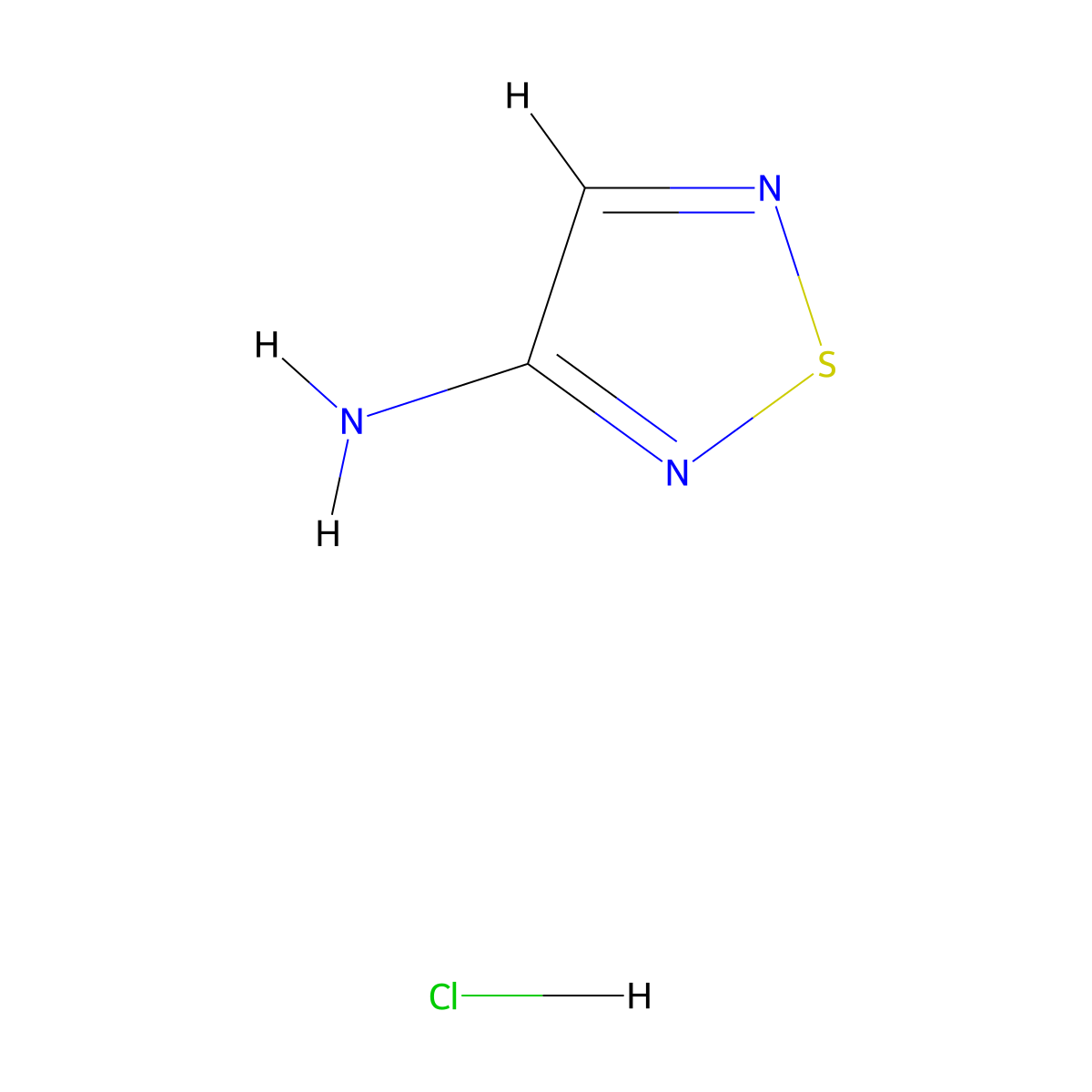 1,2,5-Thiadiazol-3-amine hydrochloride molecular structure, CAS 6595-67-1