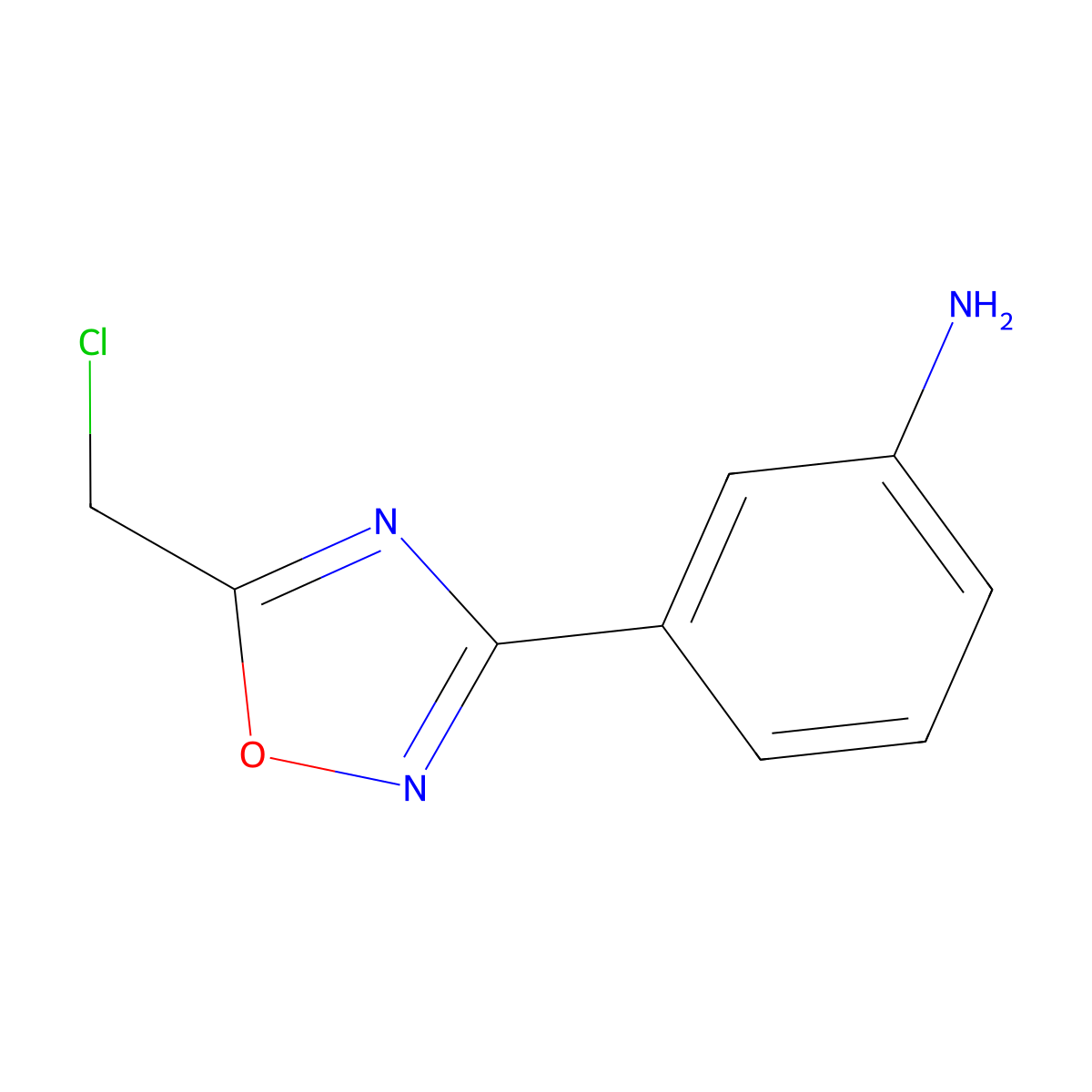 3-(5-(Chloromethyl)-1,2,4-oxadiazol-3-yl)aniline molecular structure, CAS 6595-79-5