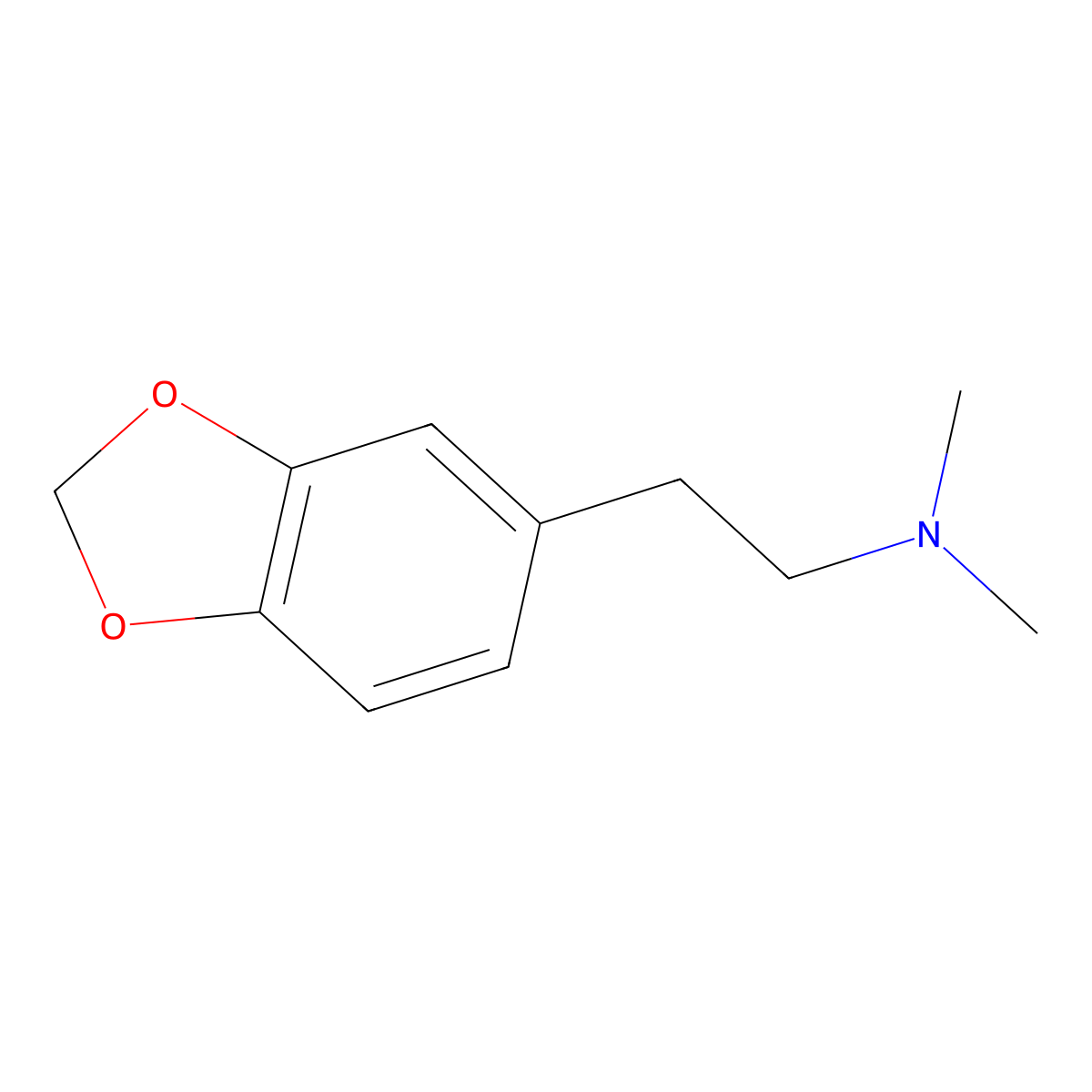 2-(1,3-benzodioxol-5-yl)-N,N-dimethylethanamine molecular structure, CAS 65953-87-9