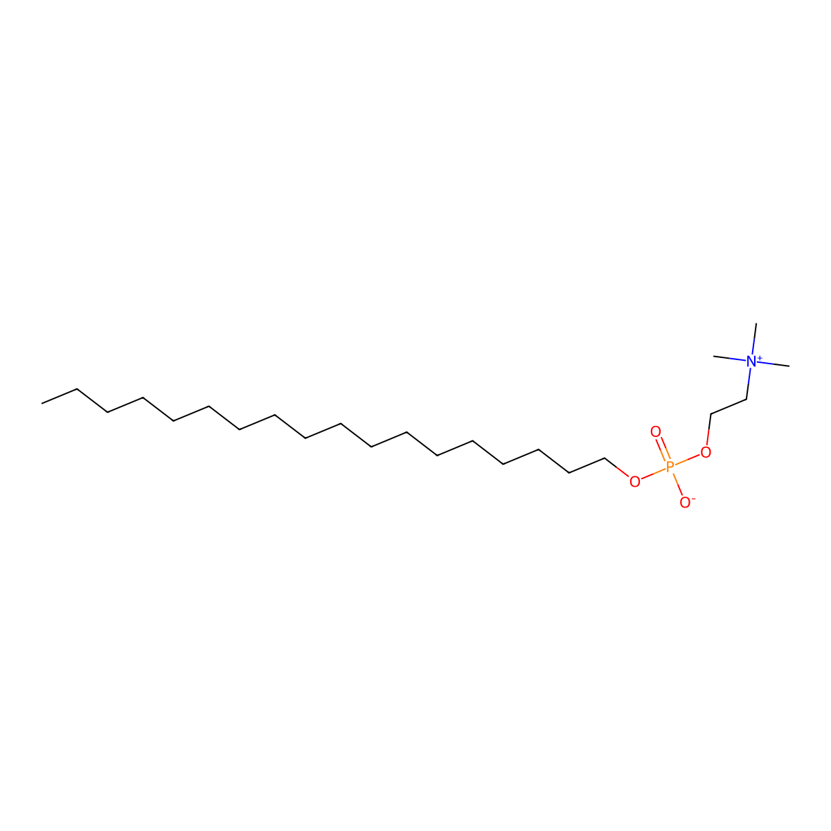 N-Octadecylphosphocholine molecular structure, CAS 65956-63-0
