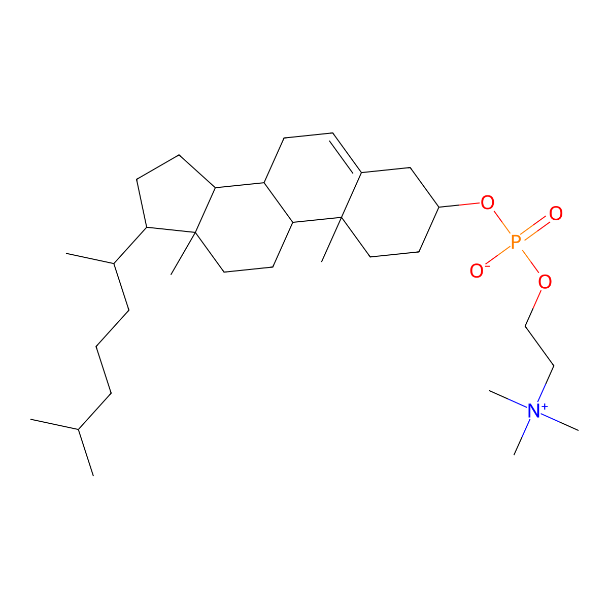 Cholesterylphosphocholine molecular structure, CAS 65956-64-1