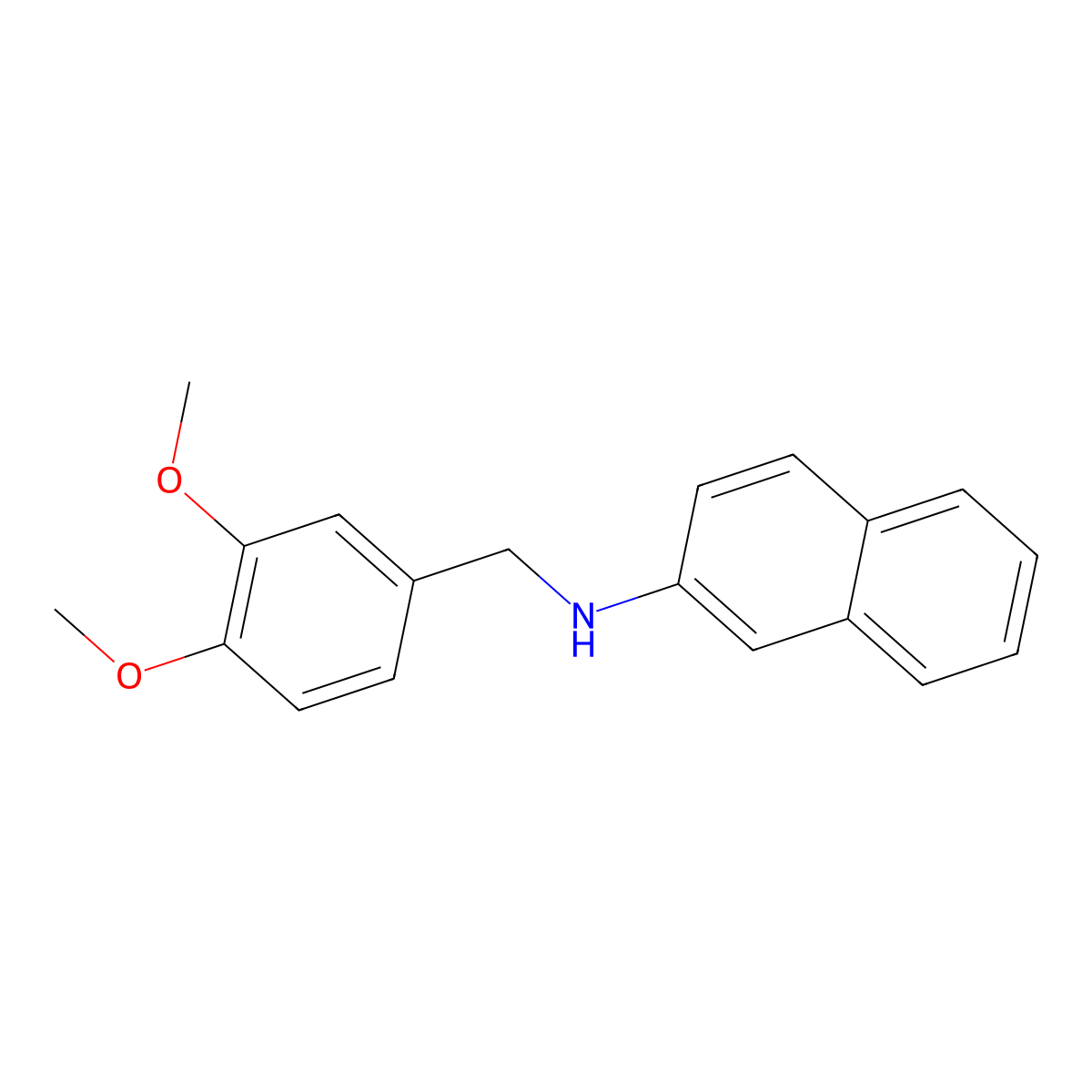 2-Naphthalenamine, N-[(3,4-dimethoxyphenyl)methyl]- molecular structure, CAS 65958-18-1