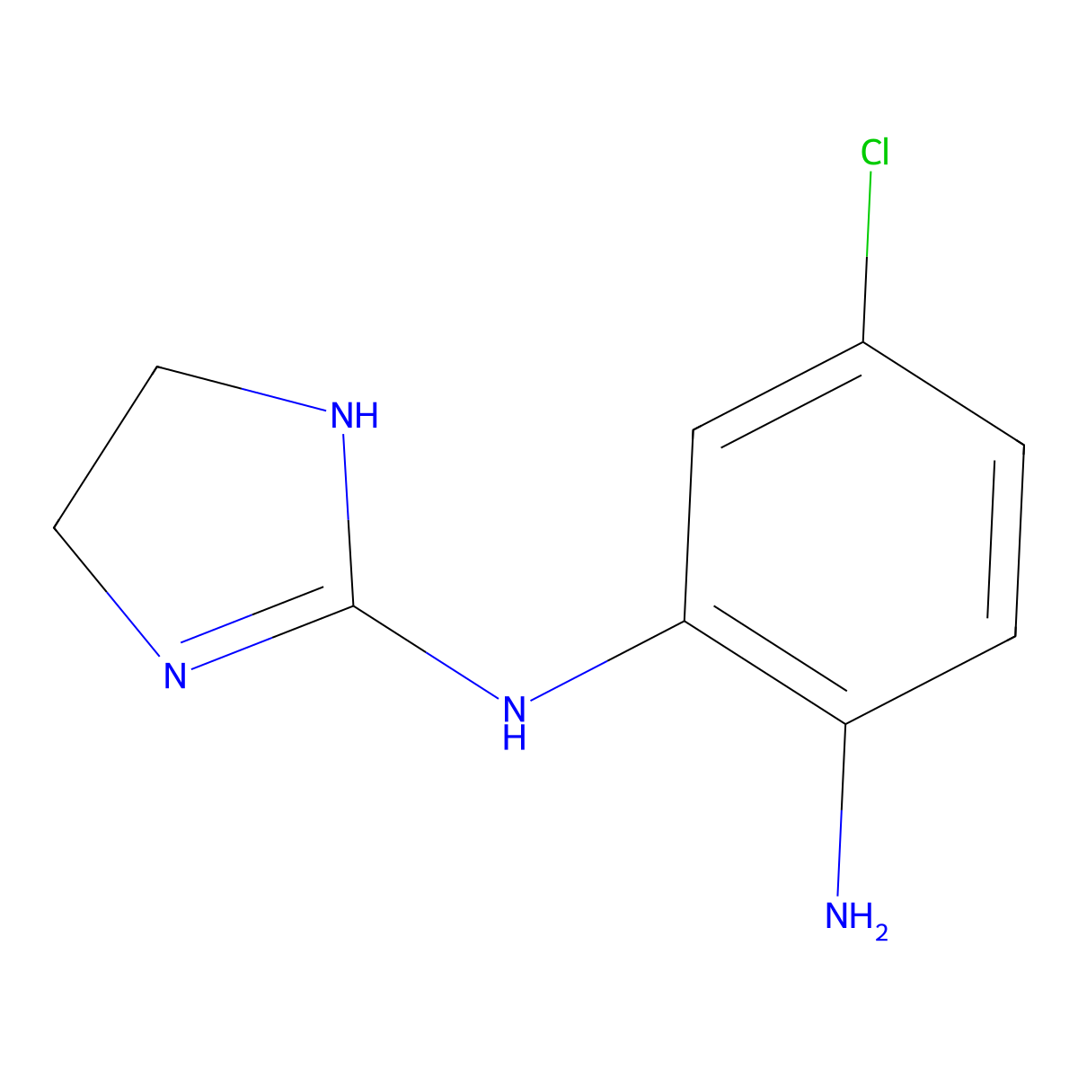 5-Chloro-N1-(4,5-dihydro-1H-imidazol-2-yl)benzene-1,2-diamine molecular structure, CAS 65959-12-8
