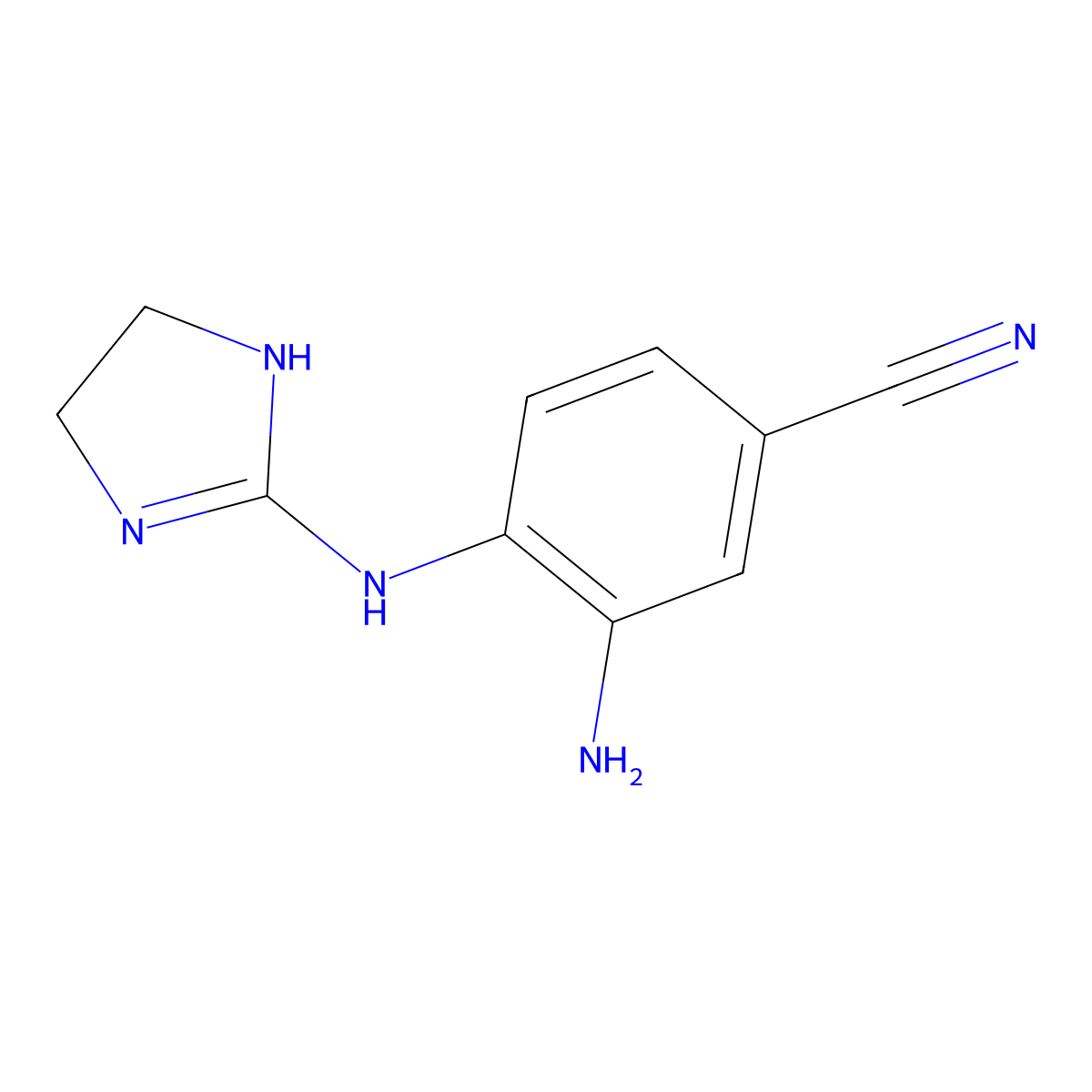 3-Amino-4-[(4,5-dihydro-1H-imidazol-2-yl)amino]benzonitrile molecular structure, CAS 65959-13-9
