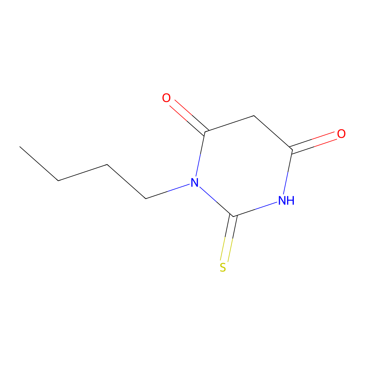 1-Butyl-2-sulfanylidene-1,3-diazinane-4,6-dione molecular structure, CAS 65959-99-1
