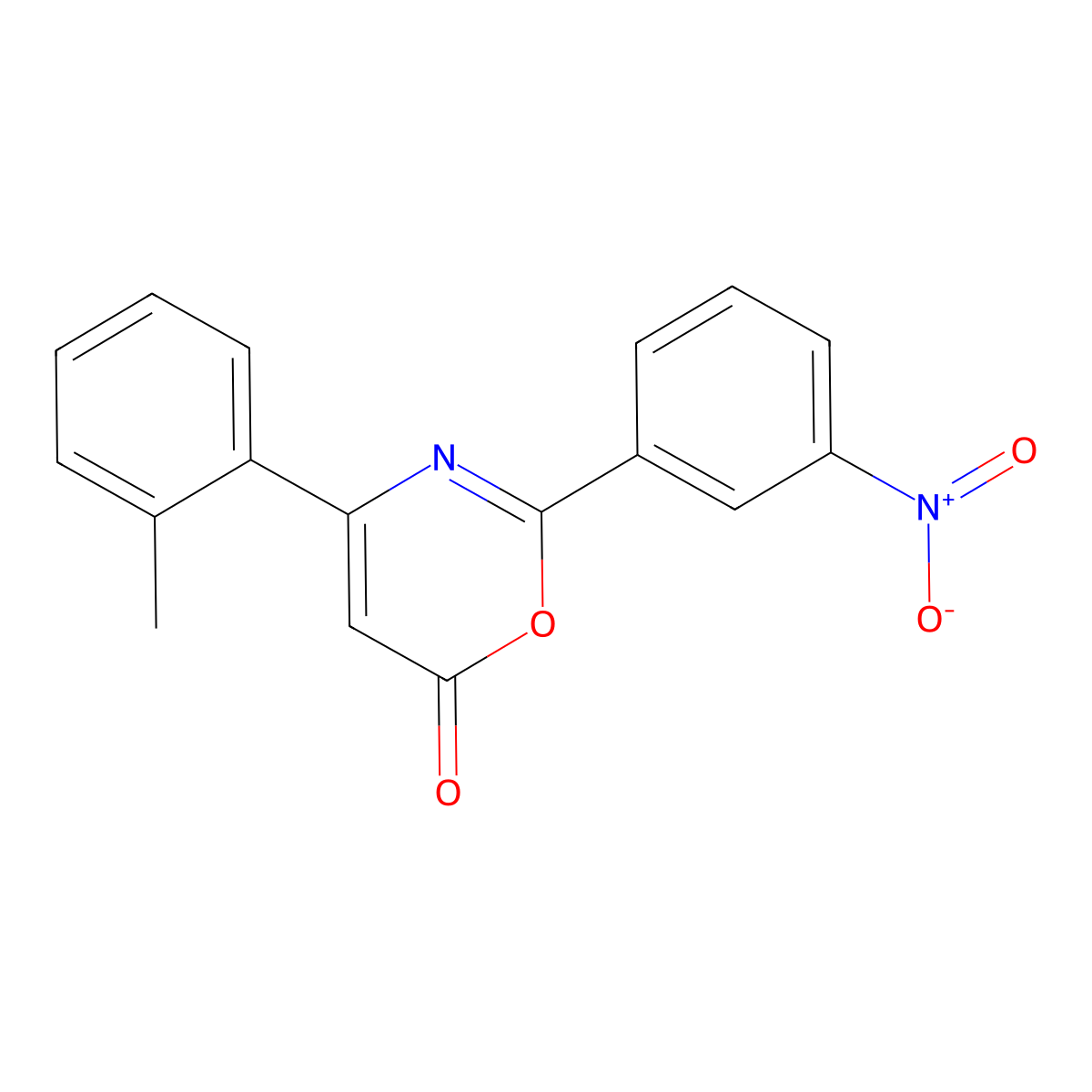 4-(2-Methylphenyl)-2-(3-nitrophenyl)-1,3-oxazin-6-one molecular structure, CAS 6596-48-1