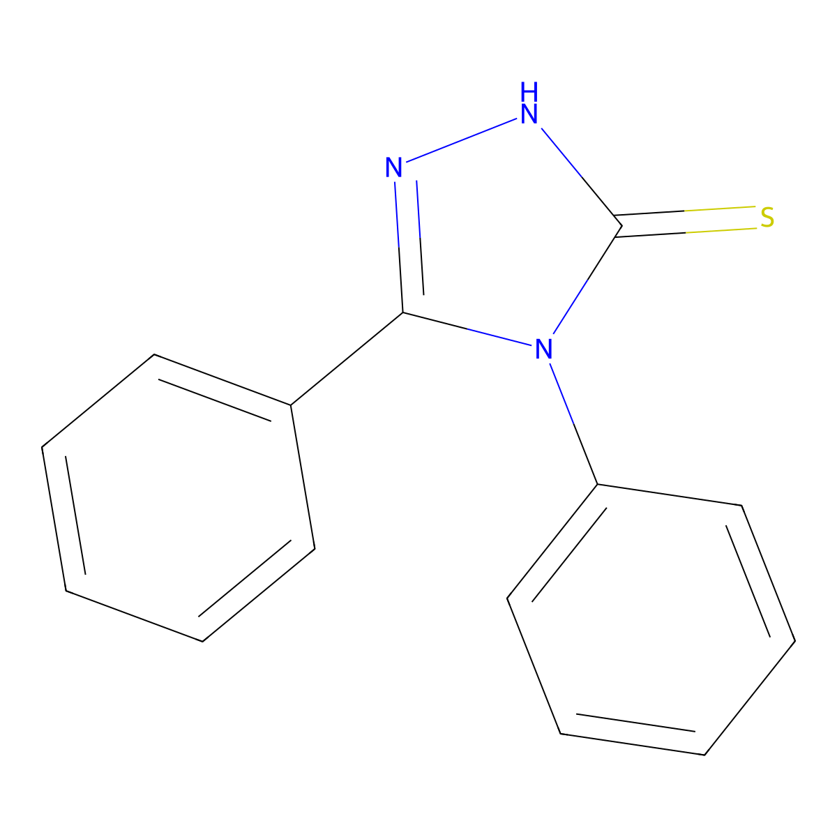 diphenyl-4H-1,2,4-triazole-3-thiol molecular structure, CAS 6596-82-3