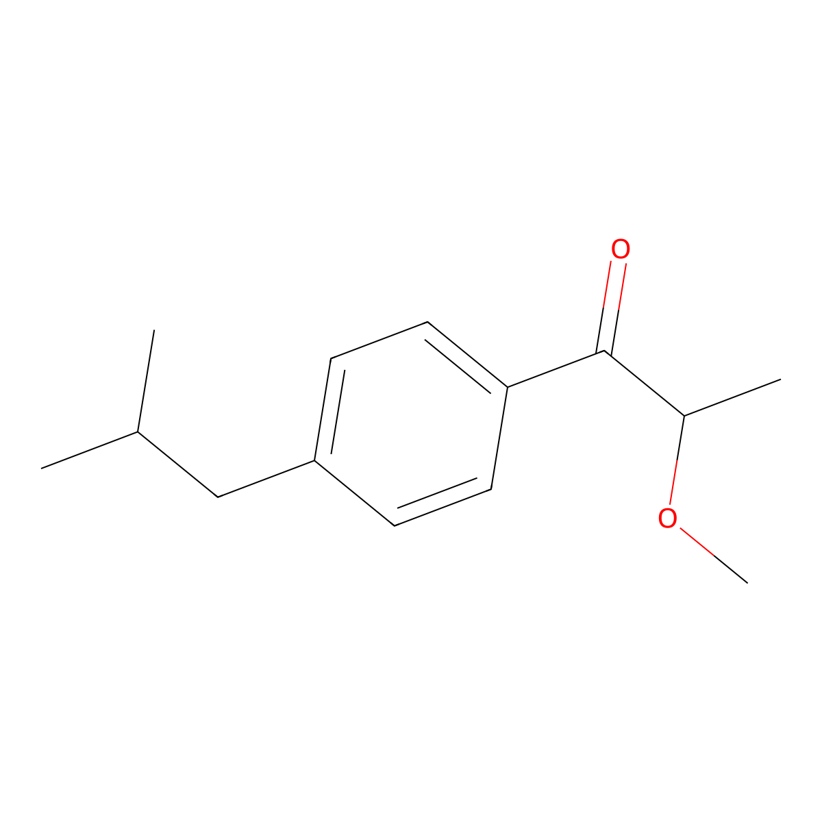 2-Methoxy-1-[4-(2-methylpropyl)phenyl]propan-1-one molecular structure, CAS 65961-36-6