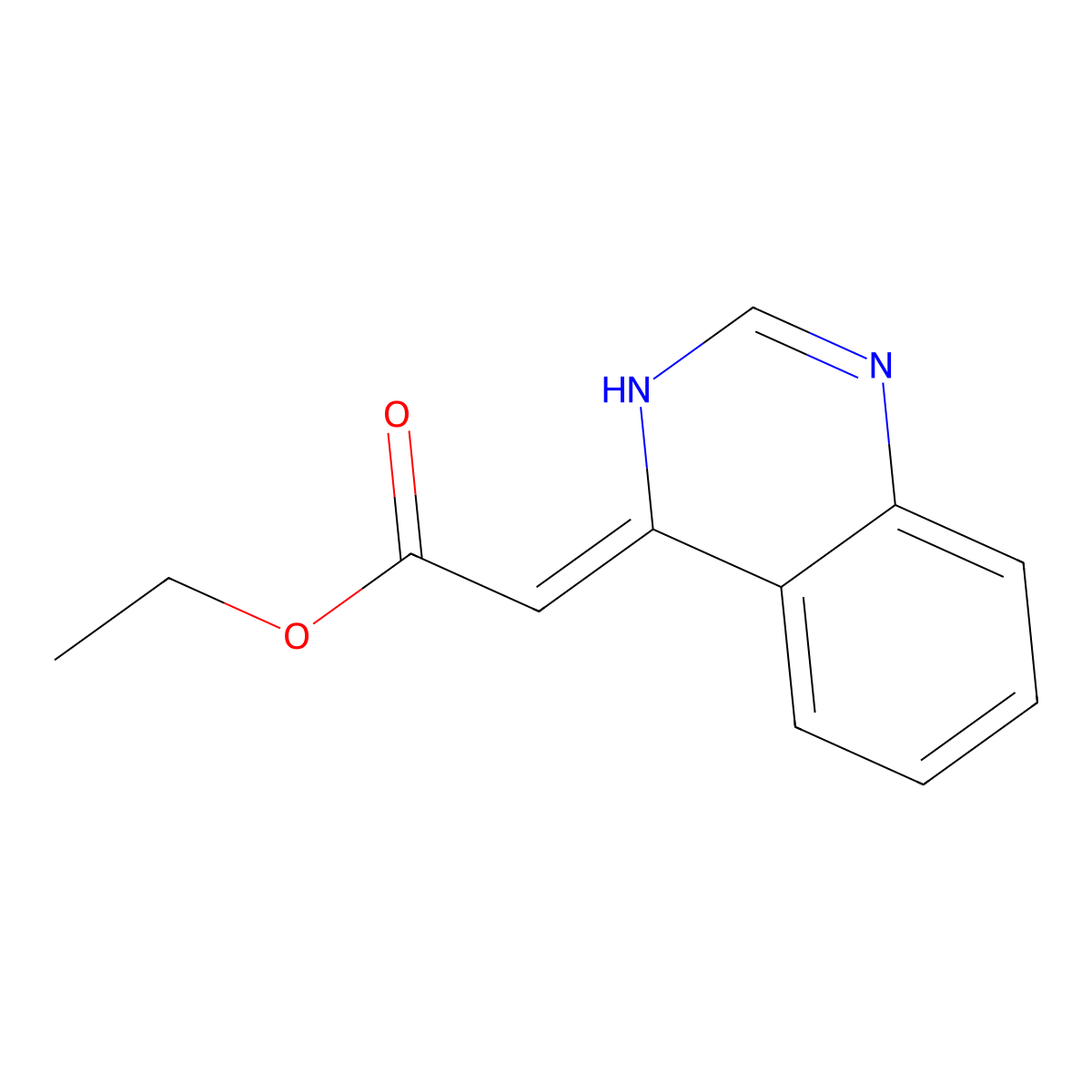 Acetic acid, 4(1H)-quinazolinylidene-, ethyl ester molecular structure, CAS 65961-75-3