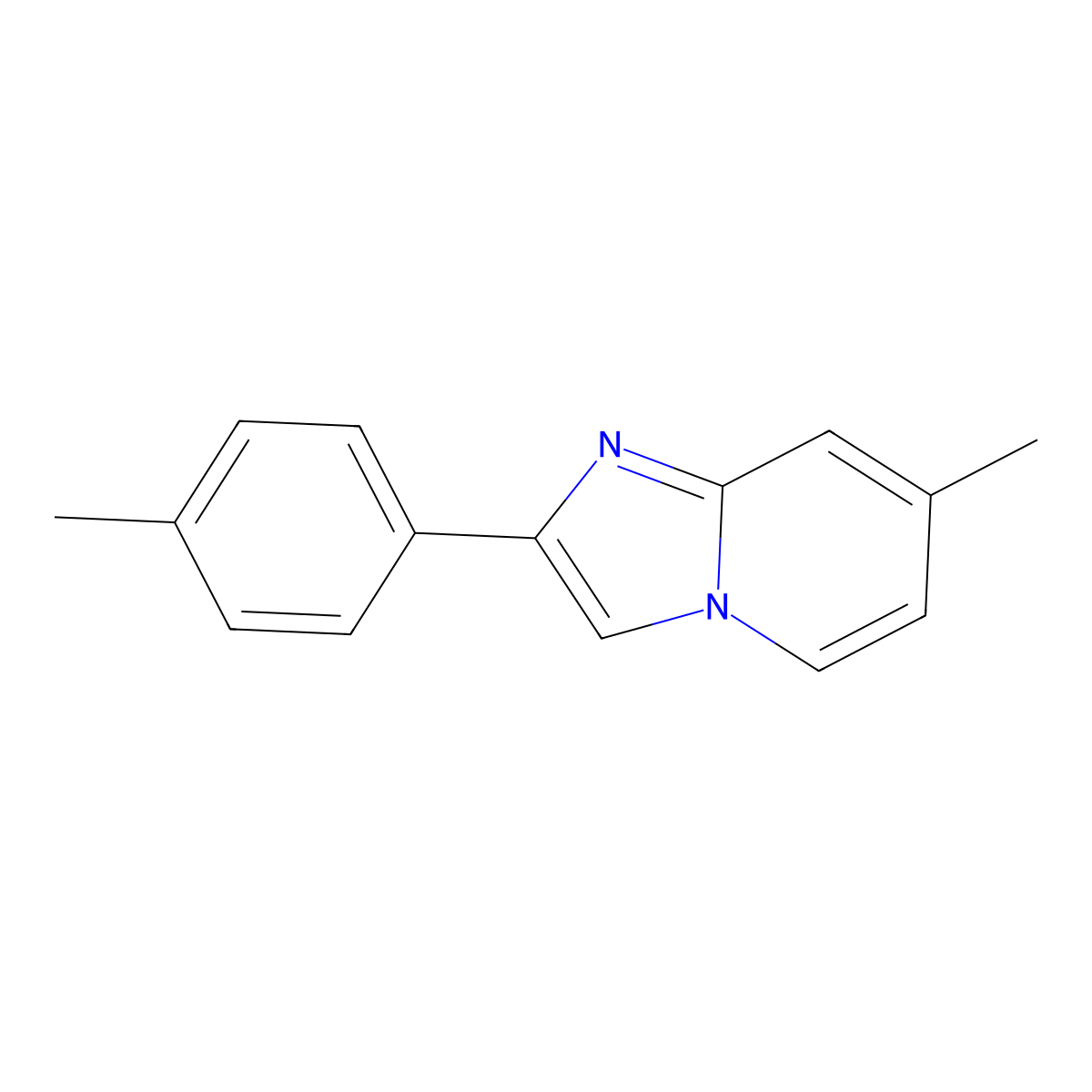 7-Methyl-2-(4-methylphenyl)imidazo[1,2-a]pyridine molecular structure, CAS 65964-61-6
