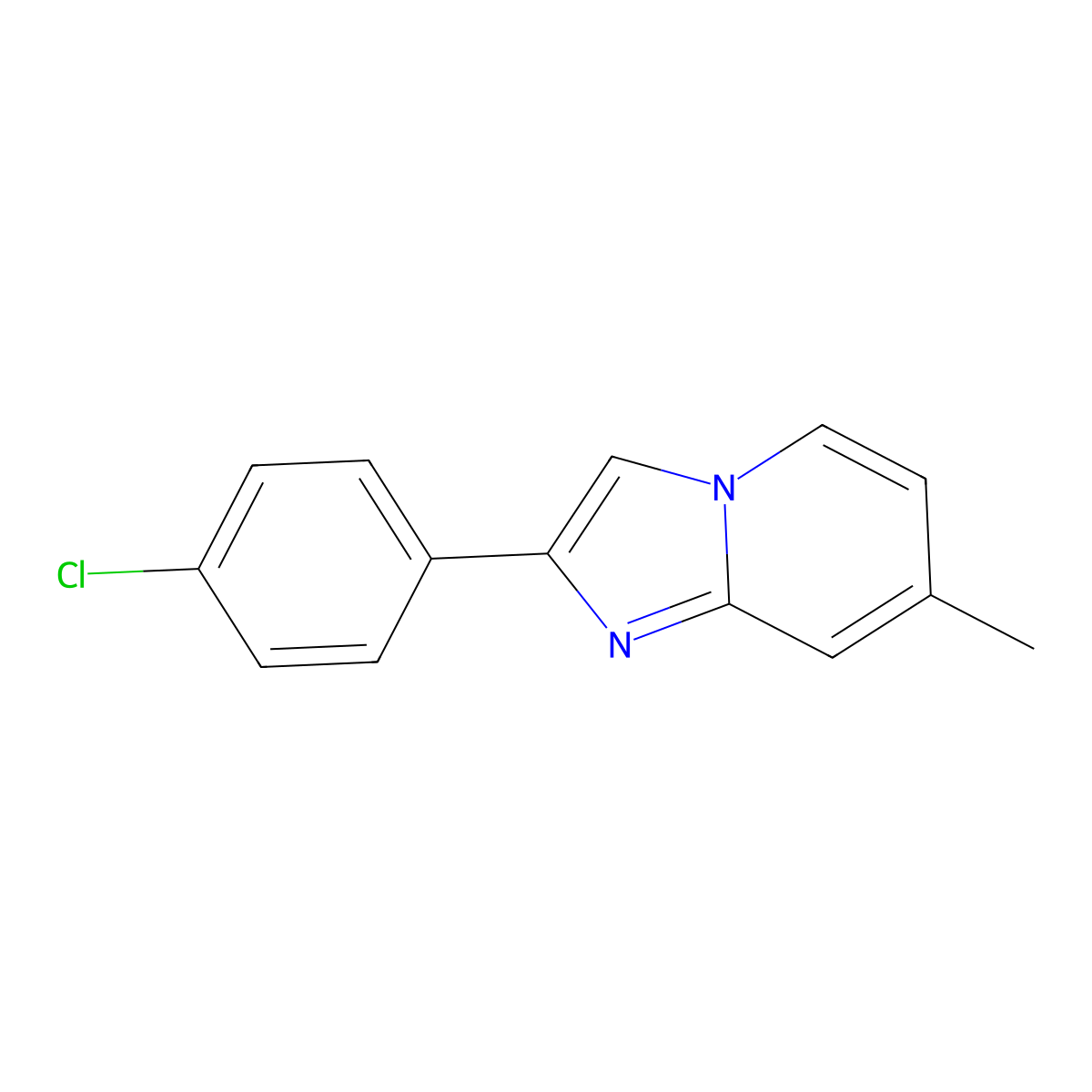 2-(4-Chlorophenyl)-7-methylimidazo[1,2-a]pyridine molecular structure, CAS 65964-62-7