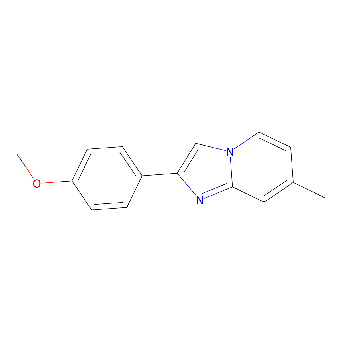 2-(4-Methoxyphenyl)-7-methylimidazo[1,2-a]pyridine molecular structure, CAS 65964-63-8