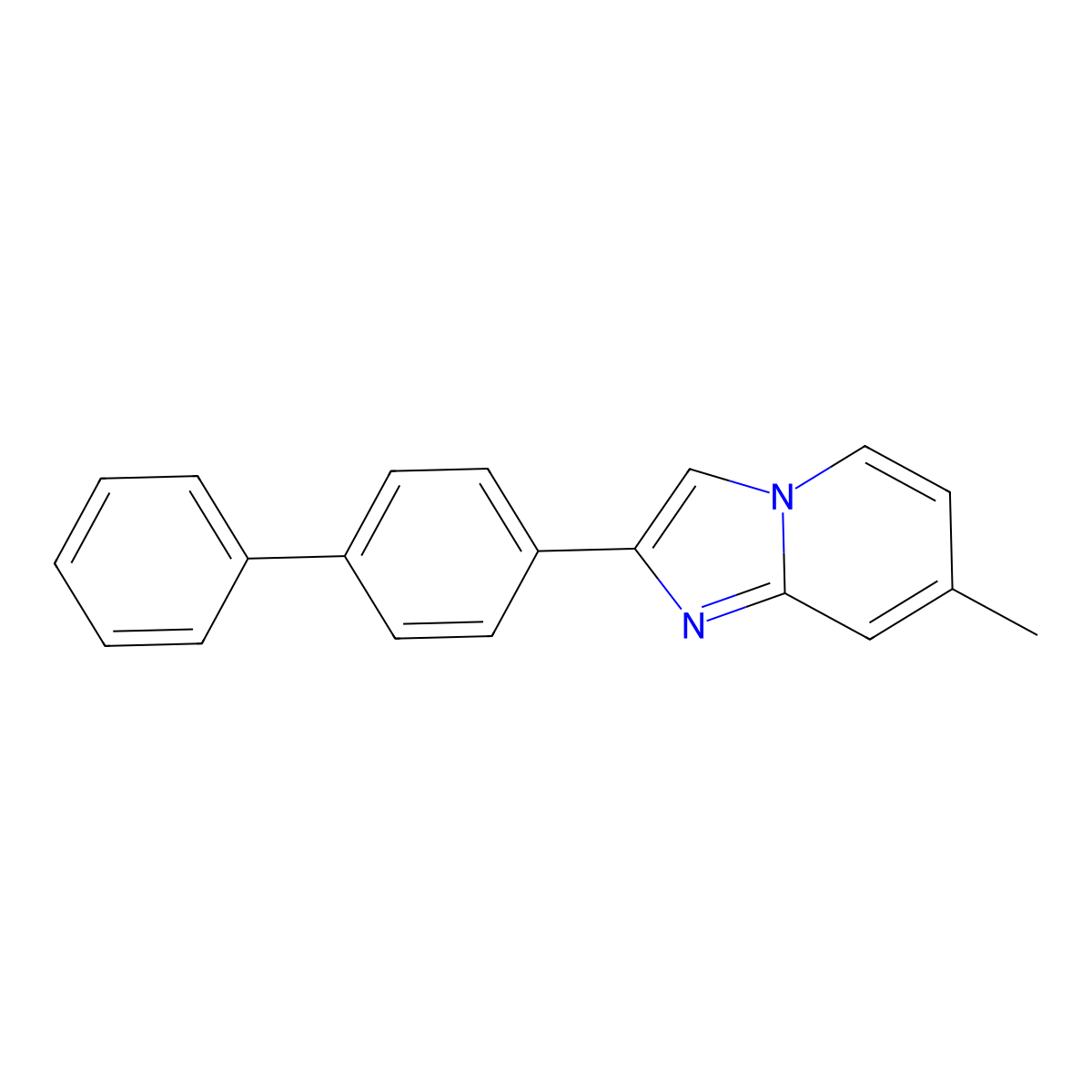 7-Methyl-2-(4-phenylphenyl)-4-hydroimidazo[1,2-a]pyridine molecular structure, CAS 65964-64-9