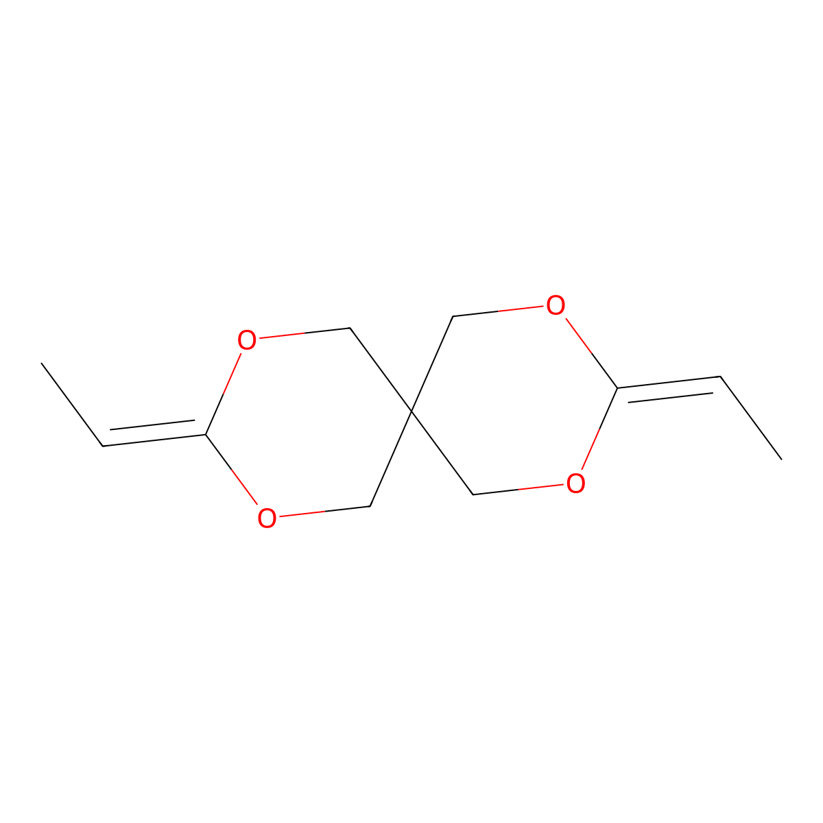 3,9-Diethylidene-2,4,8,10-tetraoxaspiro(5.5)undecane molecular structure, CAS 65967-52-4