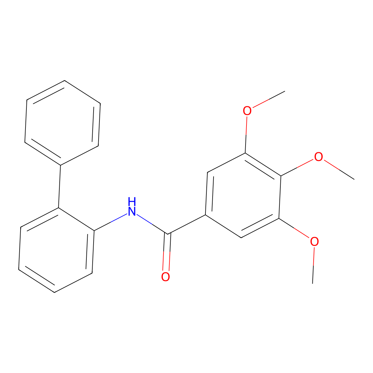 3,4,5-trimethoxy-N-(2-phenylphenyl)benzamide molecular structure, CAS 6597-33-7