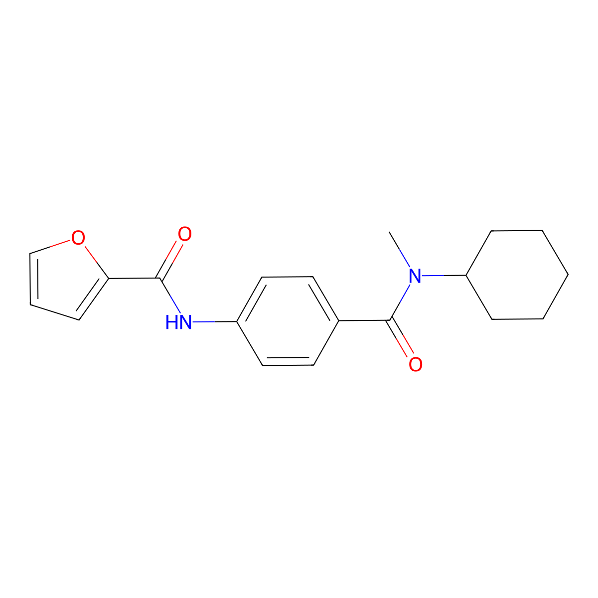 N-[4-[cyclohexyl(methyl)carbamoyl]phenyl]furan-2-carboxamide molecular structure, CAS 6597-45-1