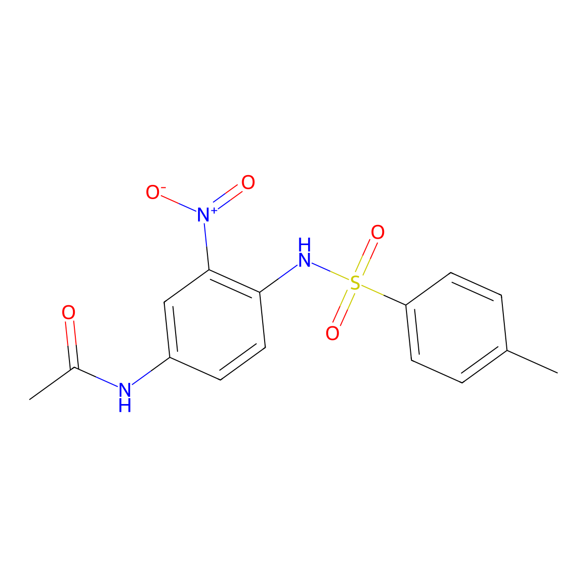 N-(4-(((4-Methylphenyl)sulfonyl)amino)-3-nitrophenyl)acetamide molecular structure, CAS 6597-60-0