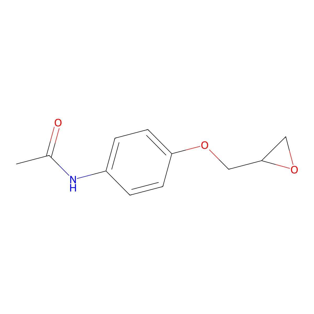 N-(4-((oxiran-2-yl)methoxy)phenyl)acetamide molecular structure, CAS 6597-75-7
