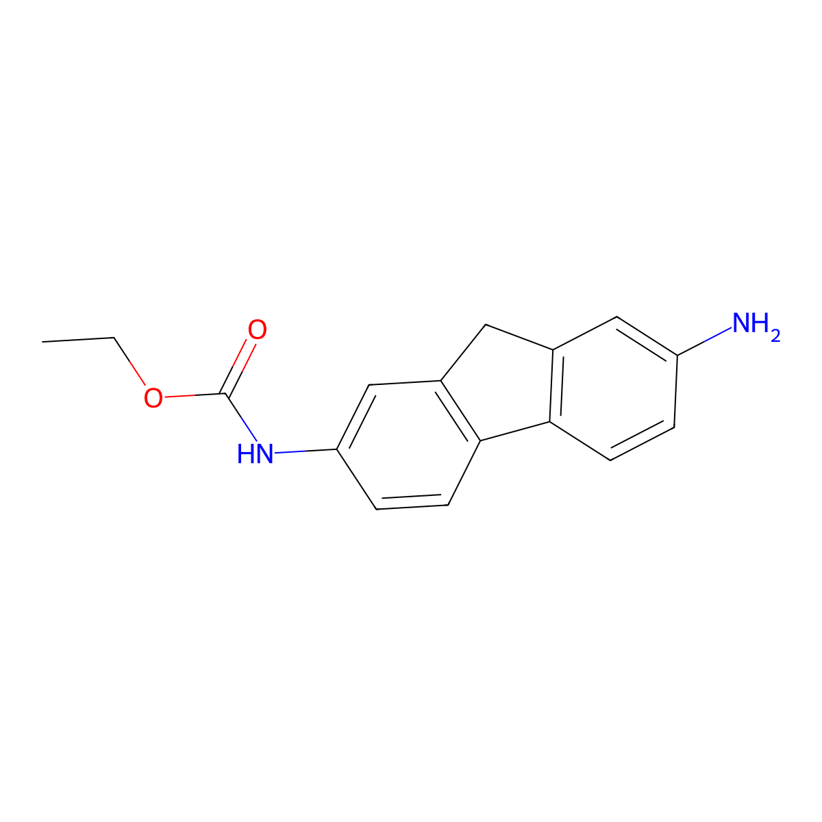 Ethyl(7-amino-9h-fluoren-2-yl)carbamate molecular structure, CAS 6597-87-1