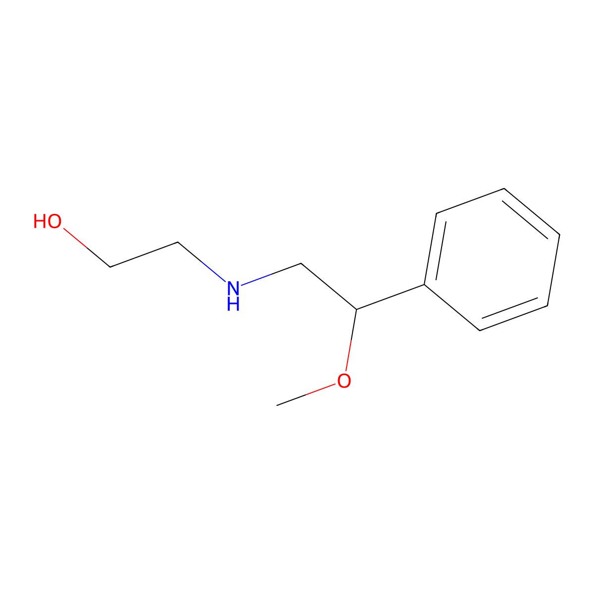 2-[(2-Methoxy-2-phenylethyl)amino]ethanol molecular structure, CAS 6597-93-9