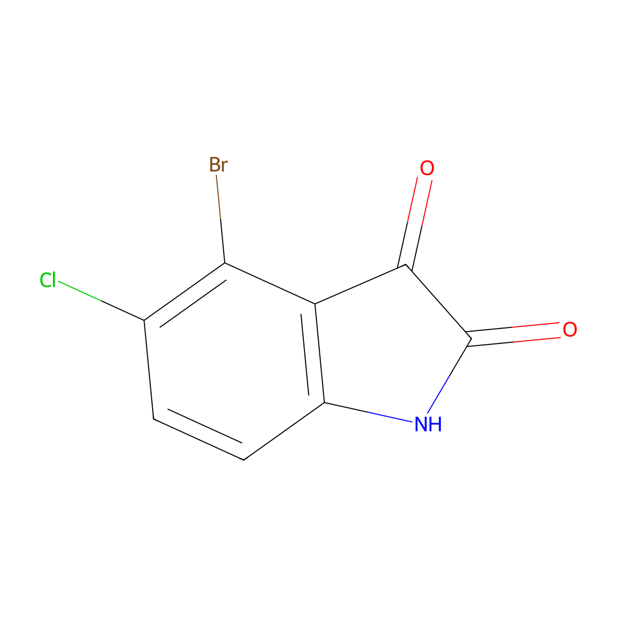 4-Bromo-5-chloroindoline-2,3-dione molecular structure, CAS 65971-75-7