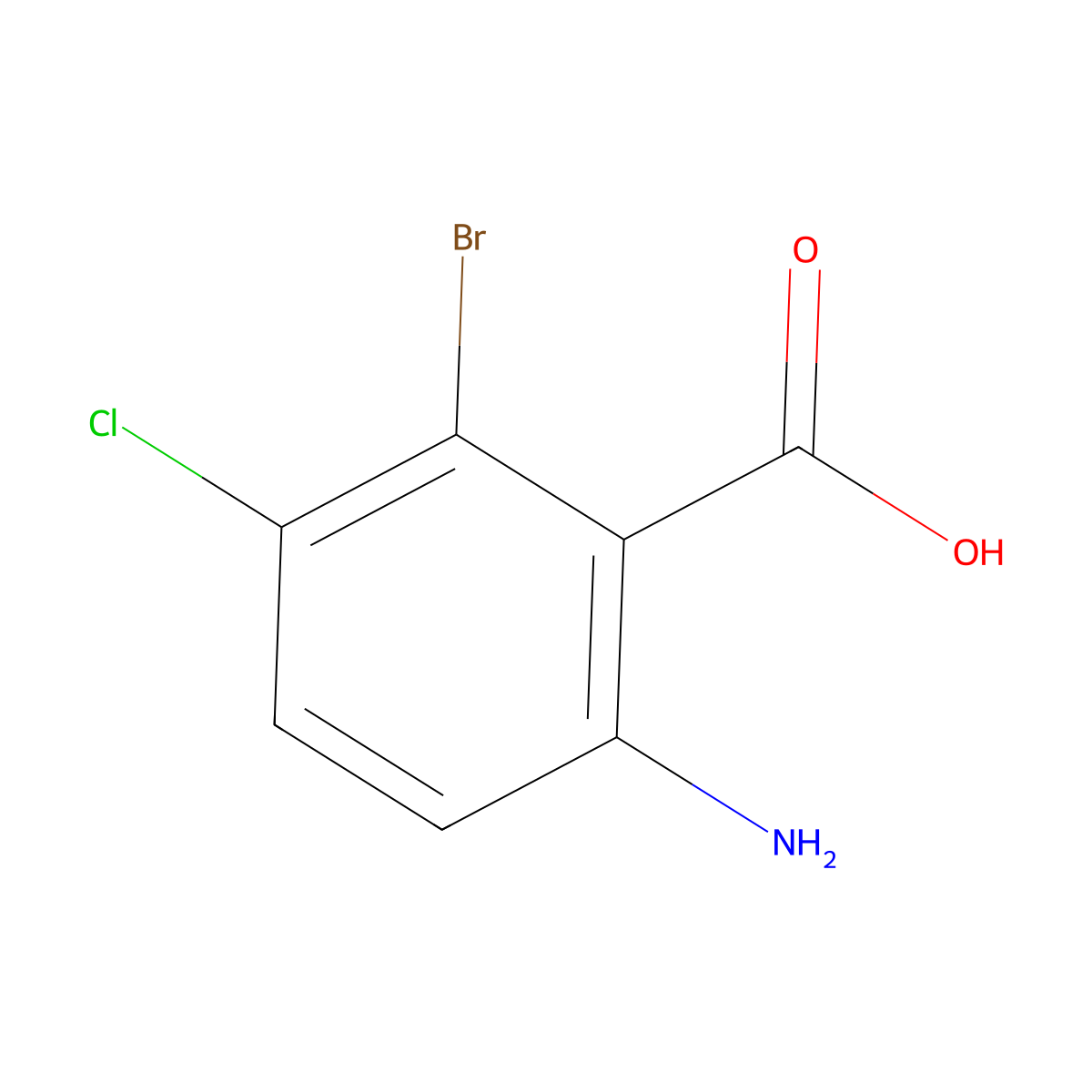 6-Amino-2-bromo-3-chlorobenzoic acid molecular structure, CAS 65971-76-8