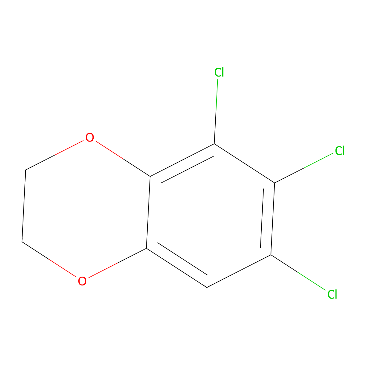 5,6,7-Trichloro-2,3-dihydro-1,4-benzodioxine molecular structure, CAS 659718-64-6