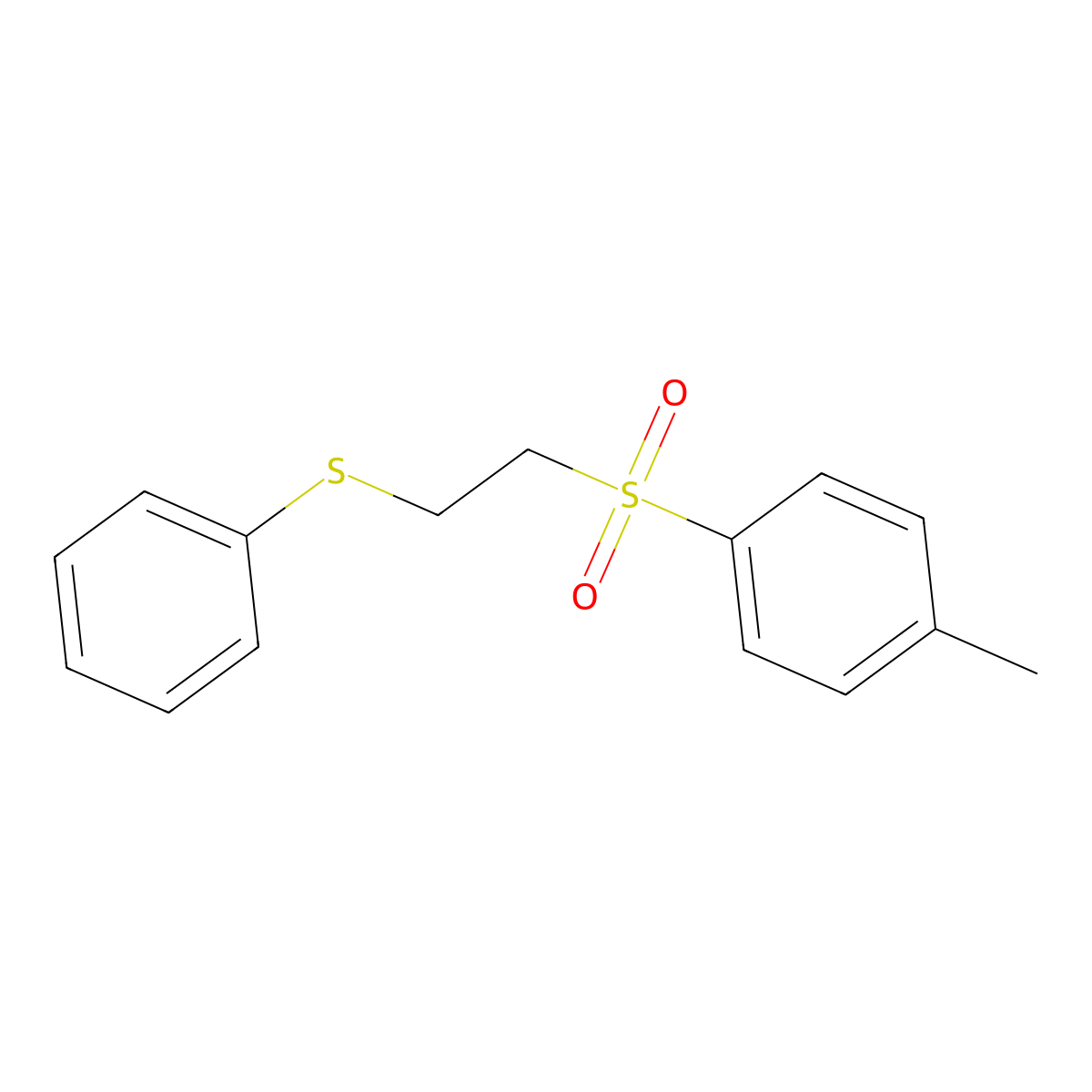 Benzene, 1-methyl-4-[[2-(phenylthio)ethyl]sulfonyl]- molecular structure, CAS 65972-19-2